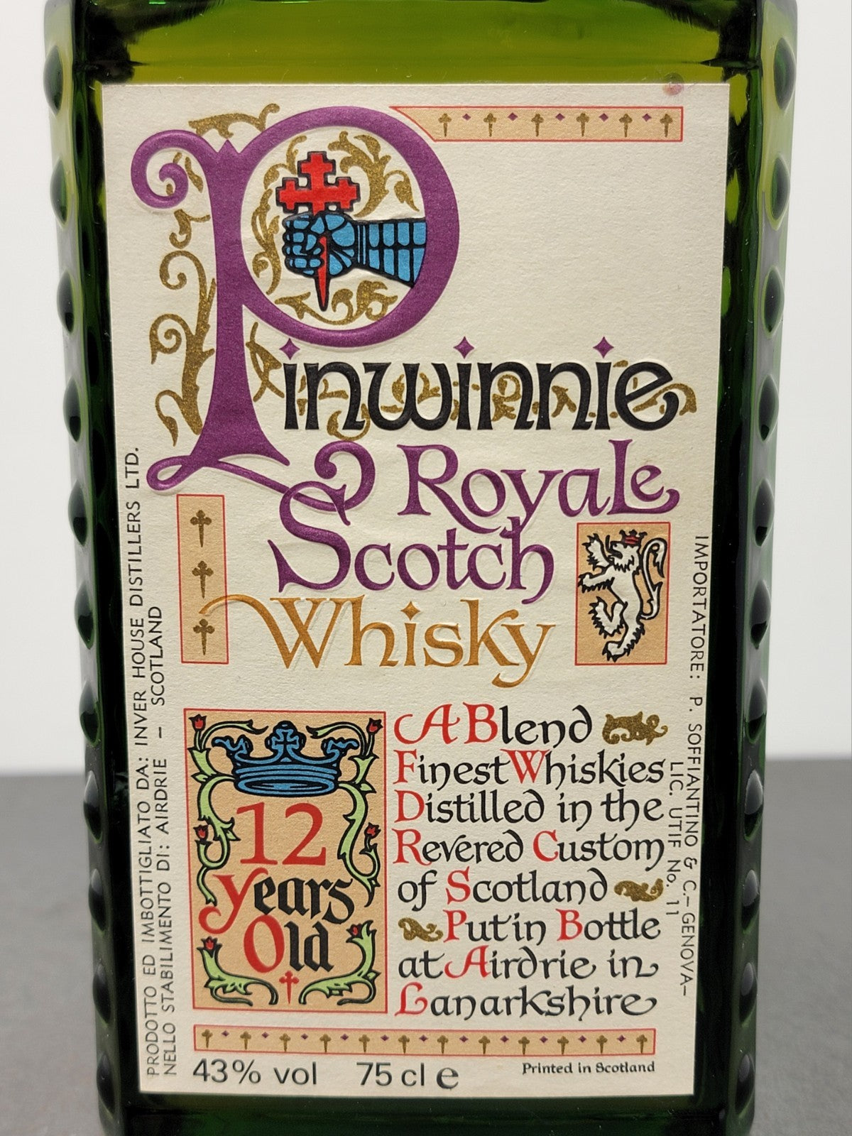Whisky Pinwinnie Royal 12 years 1970s Blended Malt Scotch Whisky bott.75 cl 43%