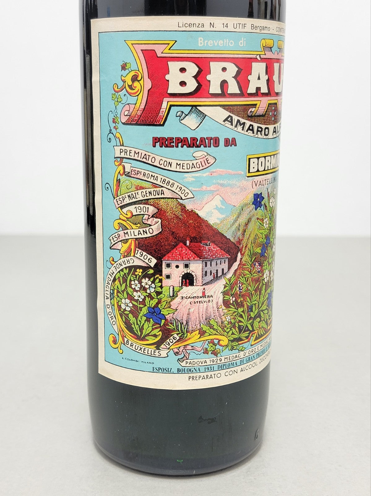 Amaro Alpino Braulio 1970s F. Peloni  Bormio Valtellina bott. 75 cl 21%