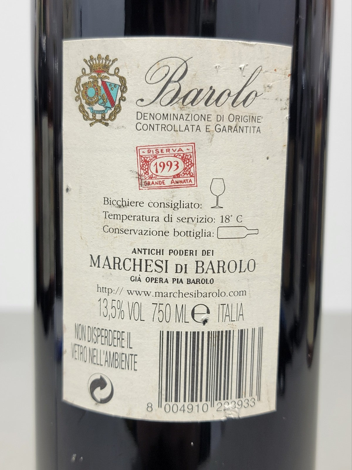 Barolo Marchesi Riserva 1993 Grande Annata bott. 75 cl 13,5%