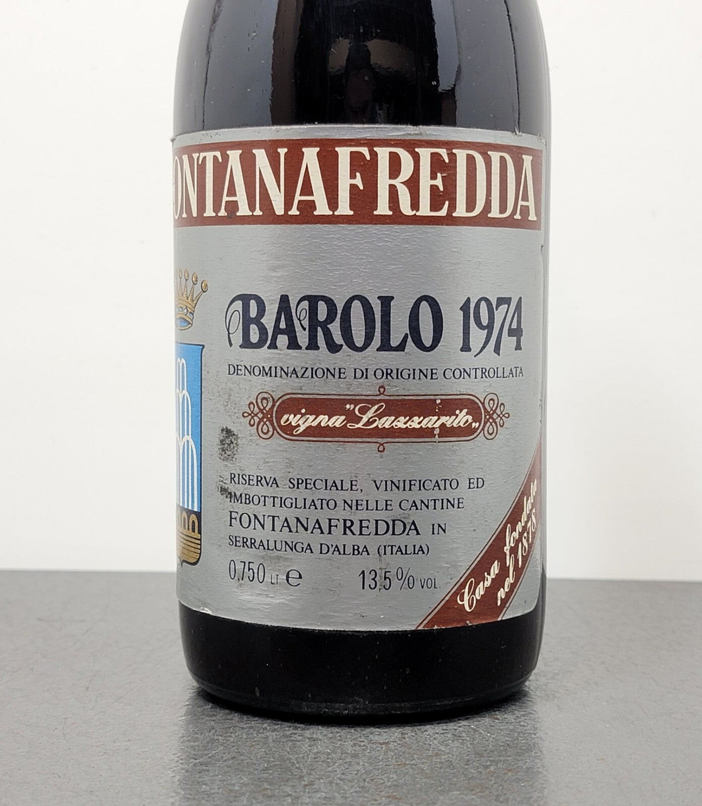 Barolo Fontanafredda Riserva Speciale 1974 Vigna Lazzarito bott.75 cl 13.5%