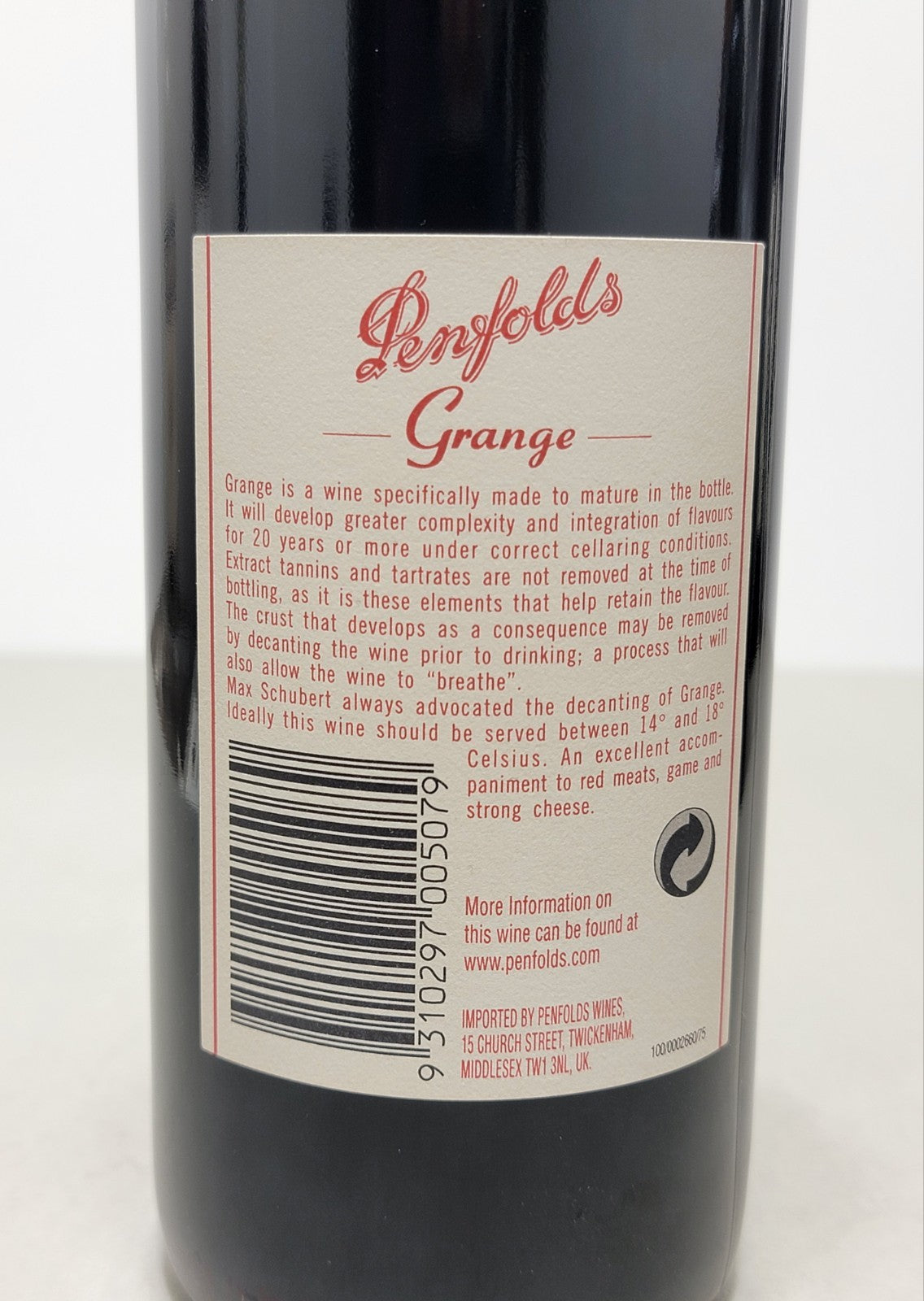 Penfolds Grange 1998 South Australia Bin ,95 Max Schubert bott..75 cl 14,5%