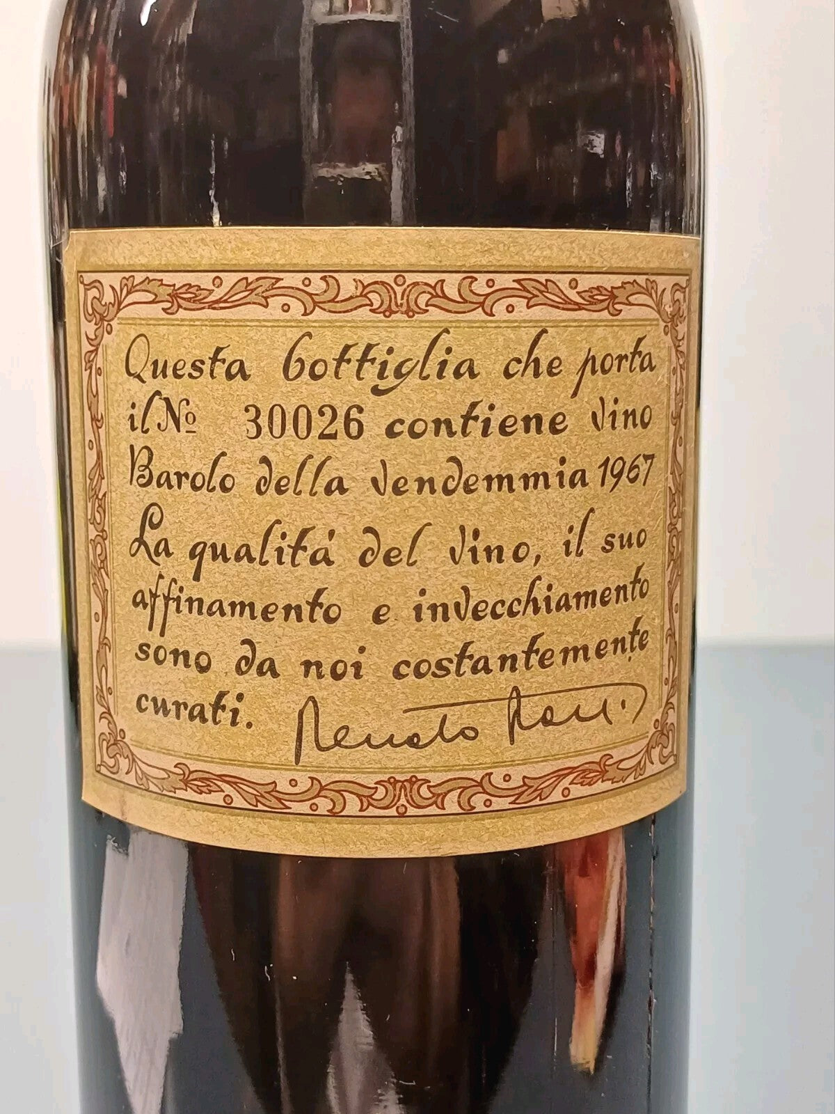 Barolo Renato Ratti 1967 Antiche Cantine Abbazia dell'Annunziata 72 cl 13,5%