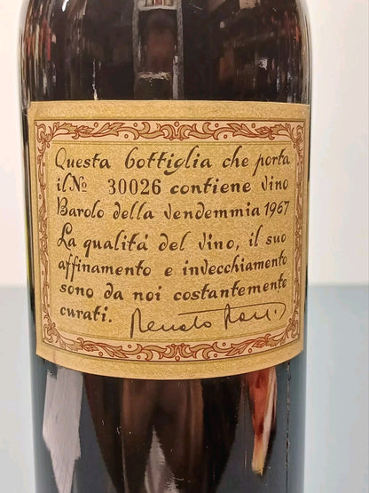 Barolo Renato Ratti 1967 Antiche Cantine Abbazia dell'Annunziata 72 cl 13,5%