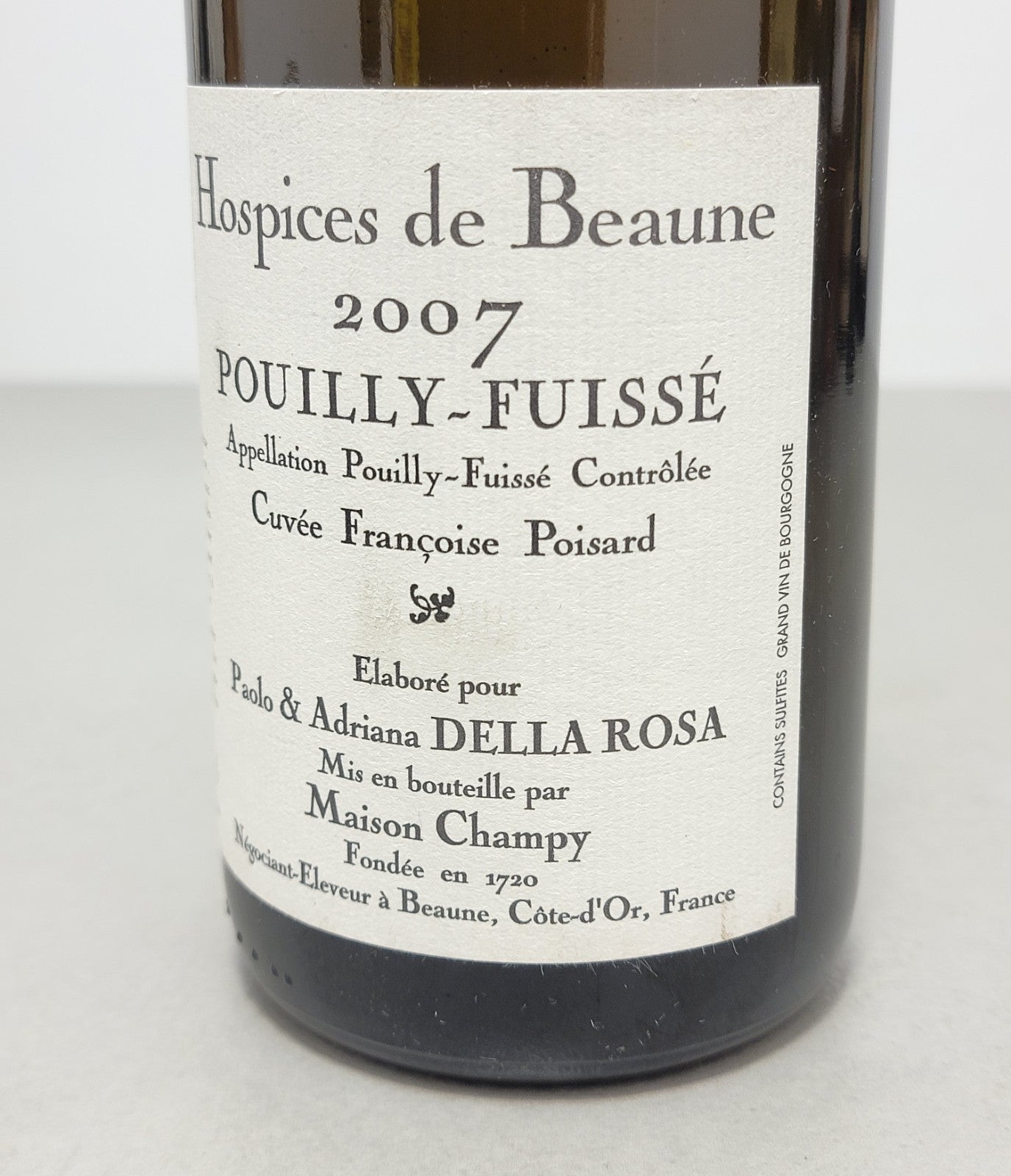 Hospices de Beaune Cuvée Pouilly 2007 Fuisse Francoise Poisard Cassa 75 cl 13%