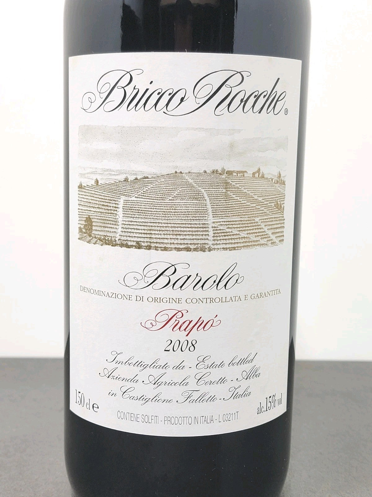 Barolo Bricco Rocche Prapo 2008 Magnum Ceretto Castiglione Falletto 1.5 lt 15%
