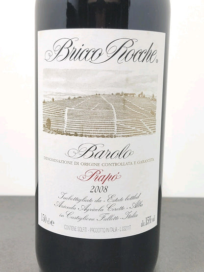 Barolo Bricco Rocche Prapo 2008 Magnum Ceretto Castiglione Falletto 1.5 lt 15%