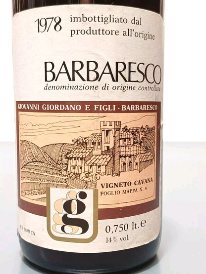 Barbaresco Giovanni Giordano 1978 Vigneto Cavana bott. 75cl