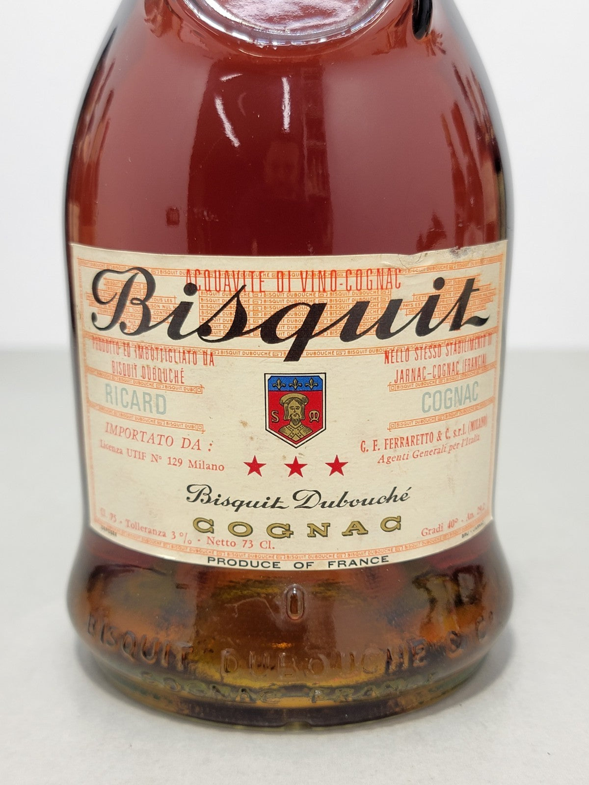 Cognac Bisquit 3 Star 1960s bott.73 cl 40%