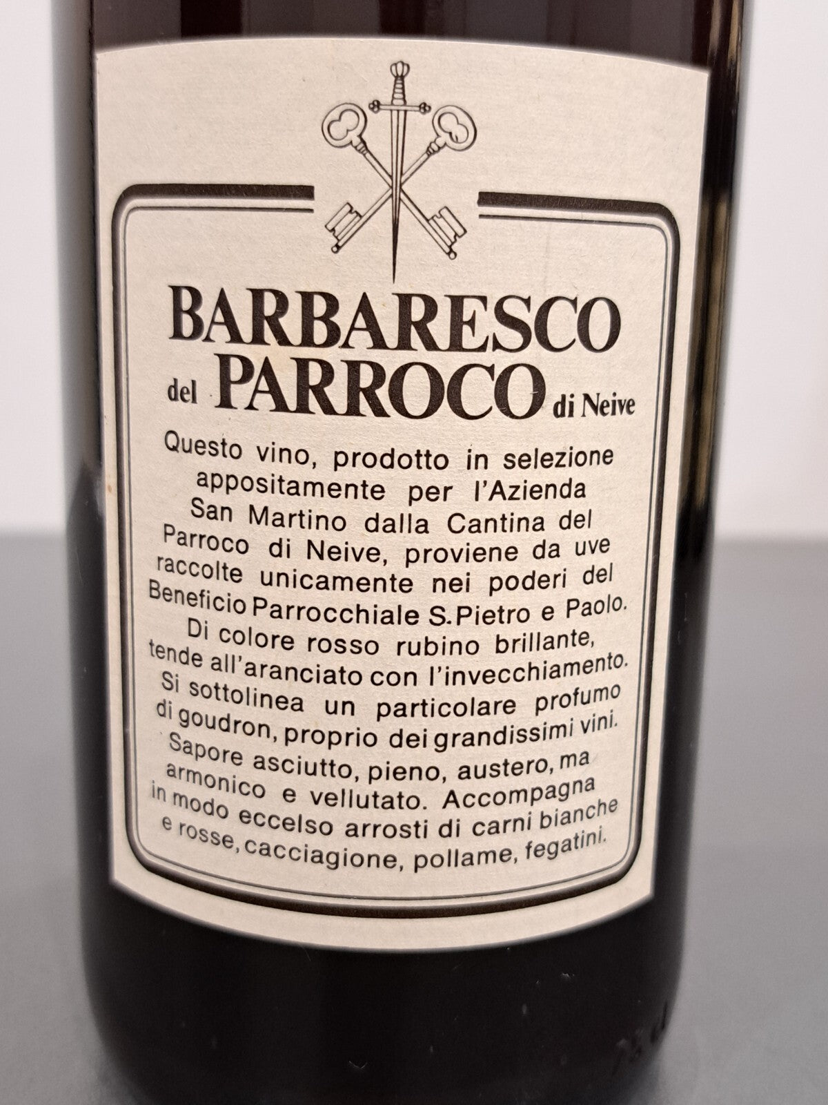 Barbaresco Parroco di Neive 1974 Vigneto dei Gallina bott. 75 cl 13.7%