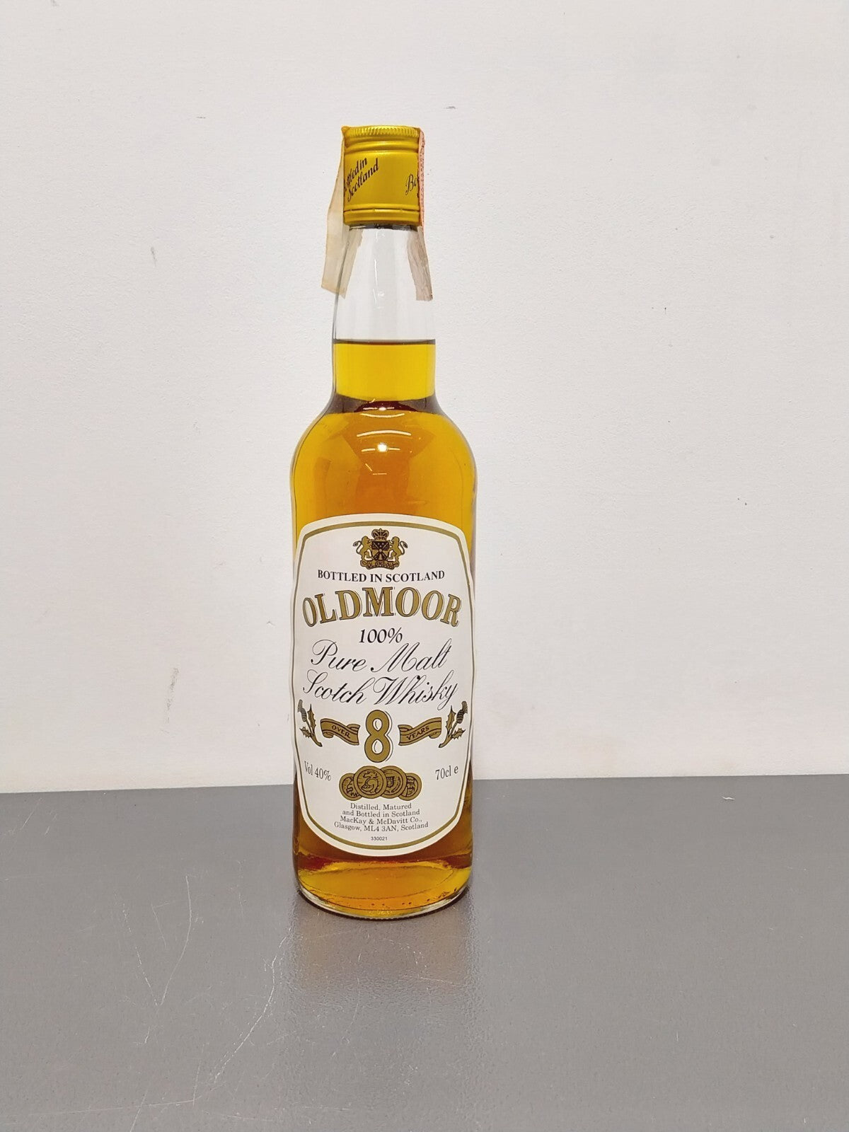 Whisky Oldmoor 8 years 1980s Pure Malt bott. 70 cl 40%
