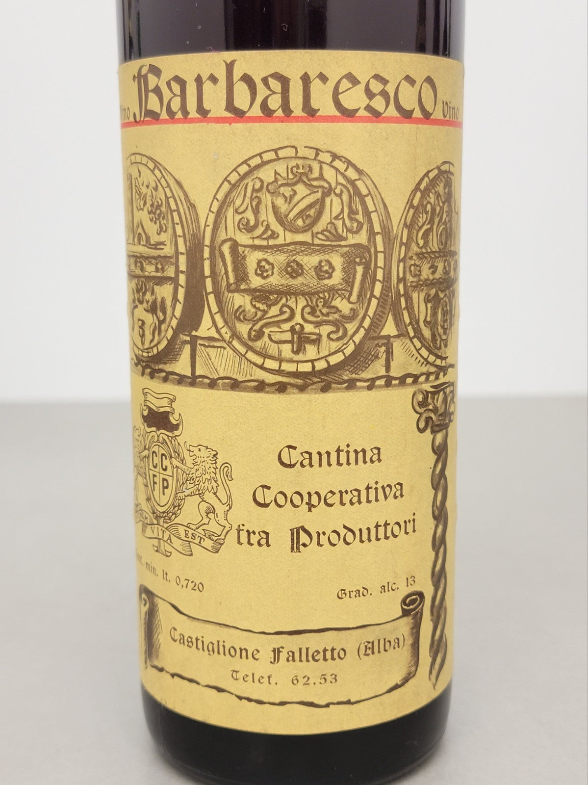 Barbaresco Coperativa fra Produttori 1962 Castiglione Falletto bott..72 cl 13%