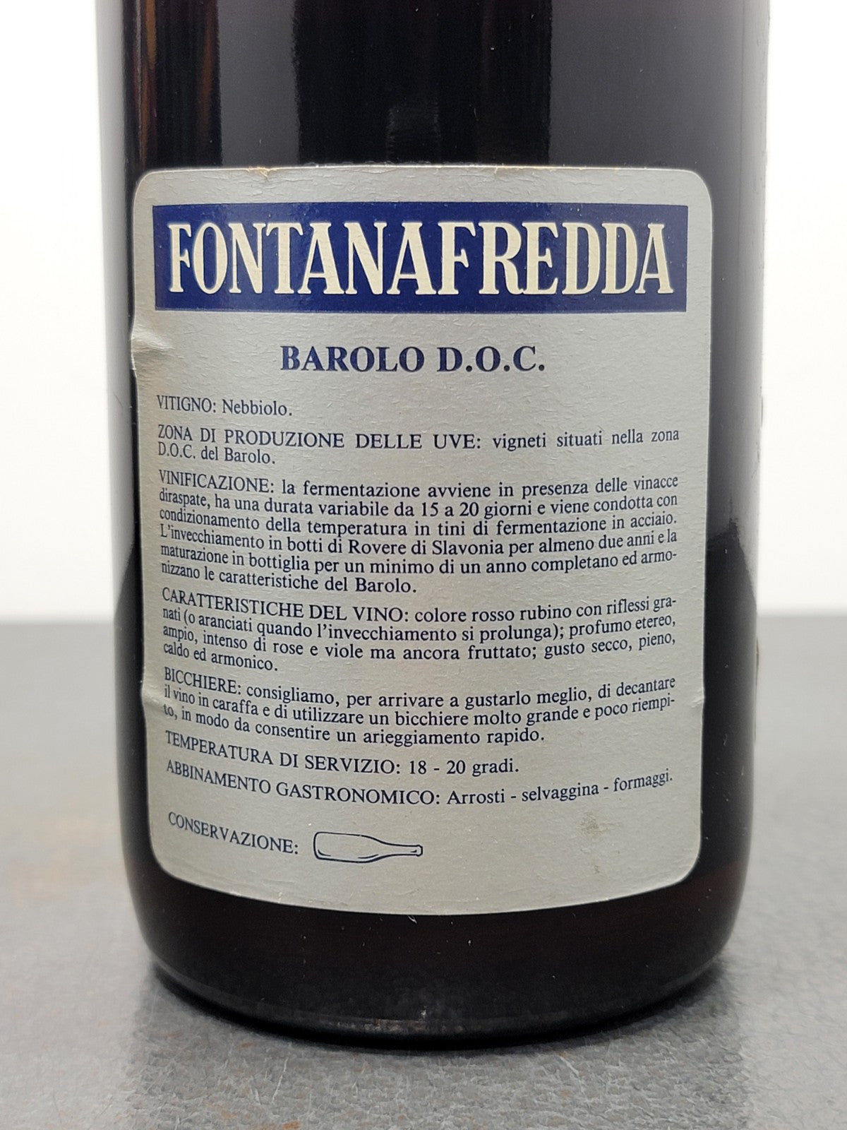 Barolo Fontanafredda 1978 Serralunga D'Alba 75 cl 13%