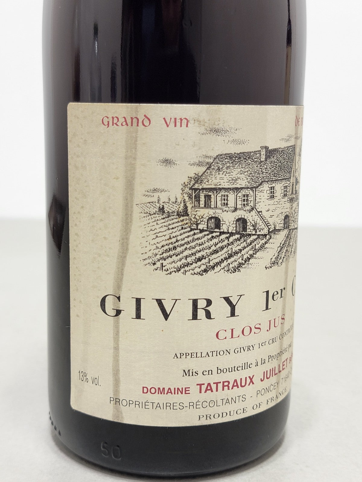 Givry 1er Cru Clos Jus 2004 Domaine Tarraux Jean bott.75 cl 13 %
