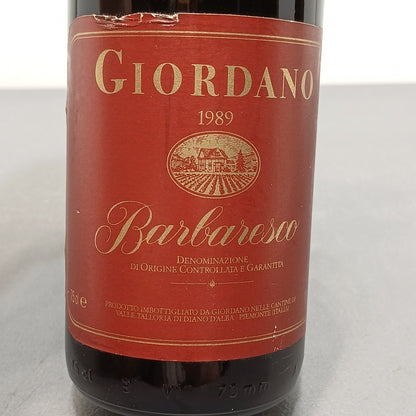 Barbaresco 1989 Giordano bott..75 cl 13%