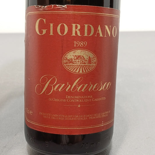 Barbaresco 1989 Giordano bott..75 cl 13%