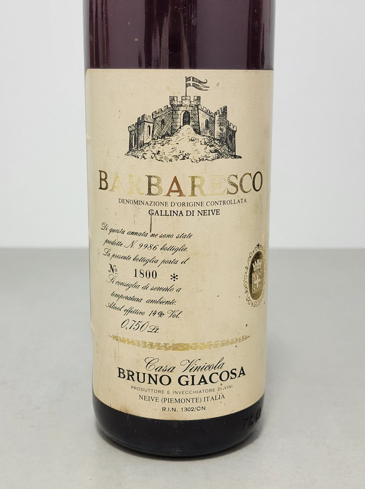 Barbaresco Bruno Giacosa 1979 Gallina di Neive bott..75 cl 14%
