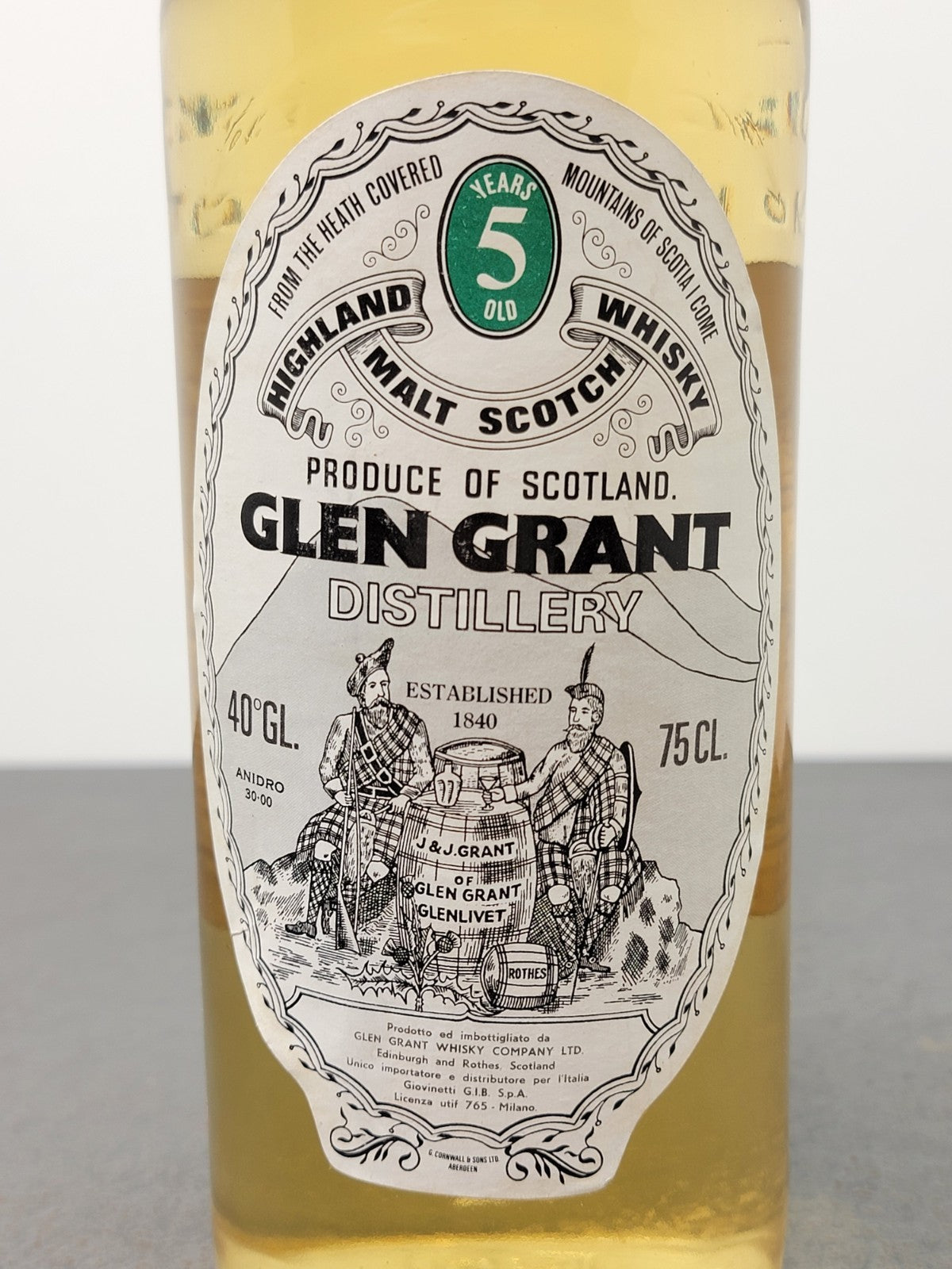Glen Grant 5 years 1970 Highland Malt Scotch Whisky bott.75 cl 40%