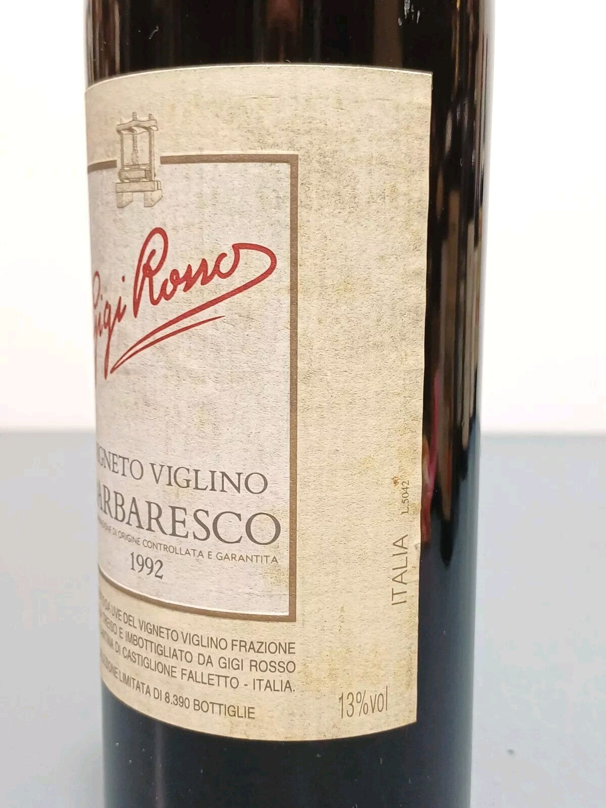 Barbaresco 1992 Gigi Rosso Vigneto Viglino bott..0.75 cl