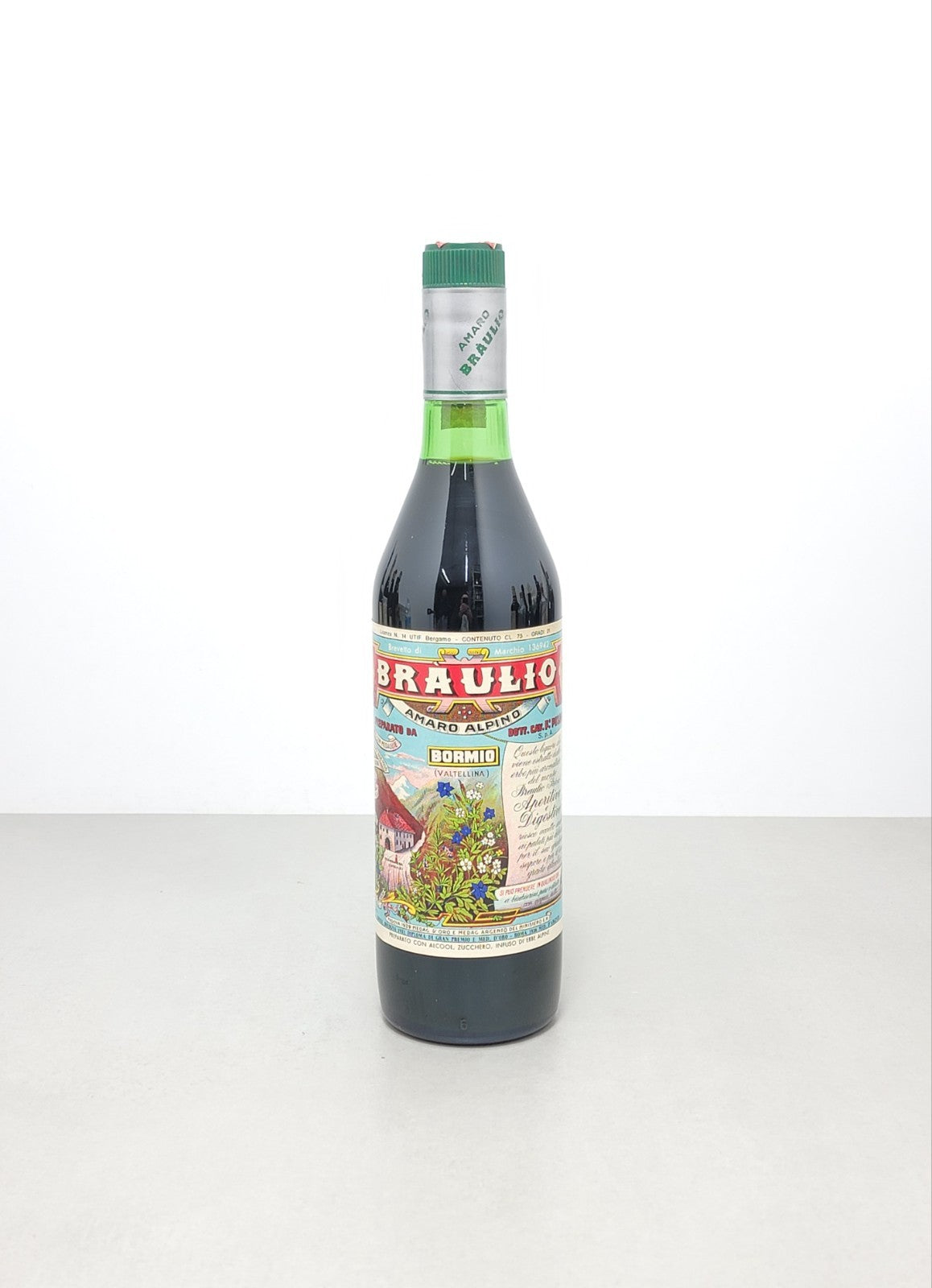 Amaro Alpino Braulio 1970s F. Peloni  Bormio Valtellina bott. 75 cl 21%