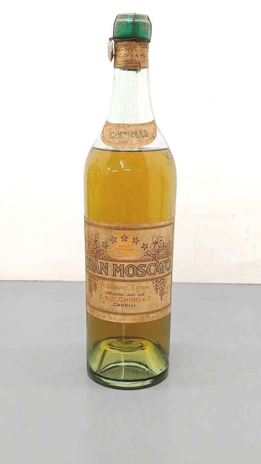 Grappa 193344 Gran Moscato Canelli Acquavite Extra Bocchino botte. 100cl
