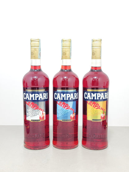 Campari Bitter 2016 Non Ce Negroni Senza Campari Art Label 3 bottiglie 1 lt 25%