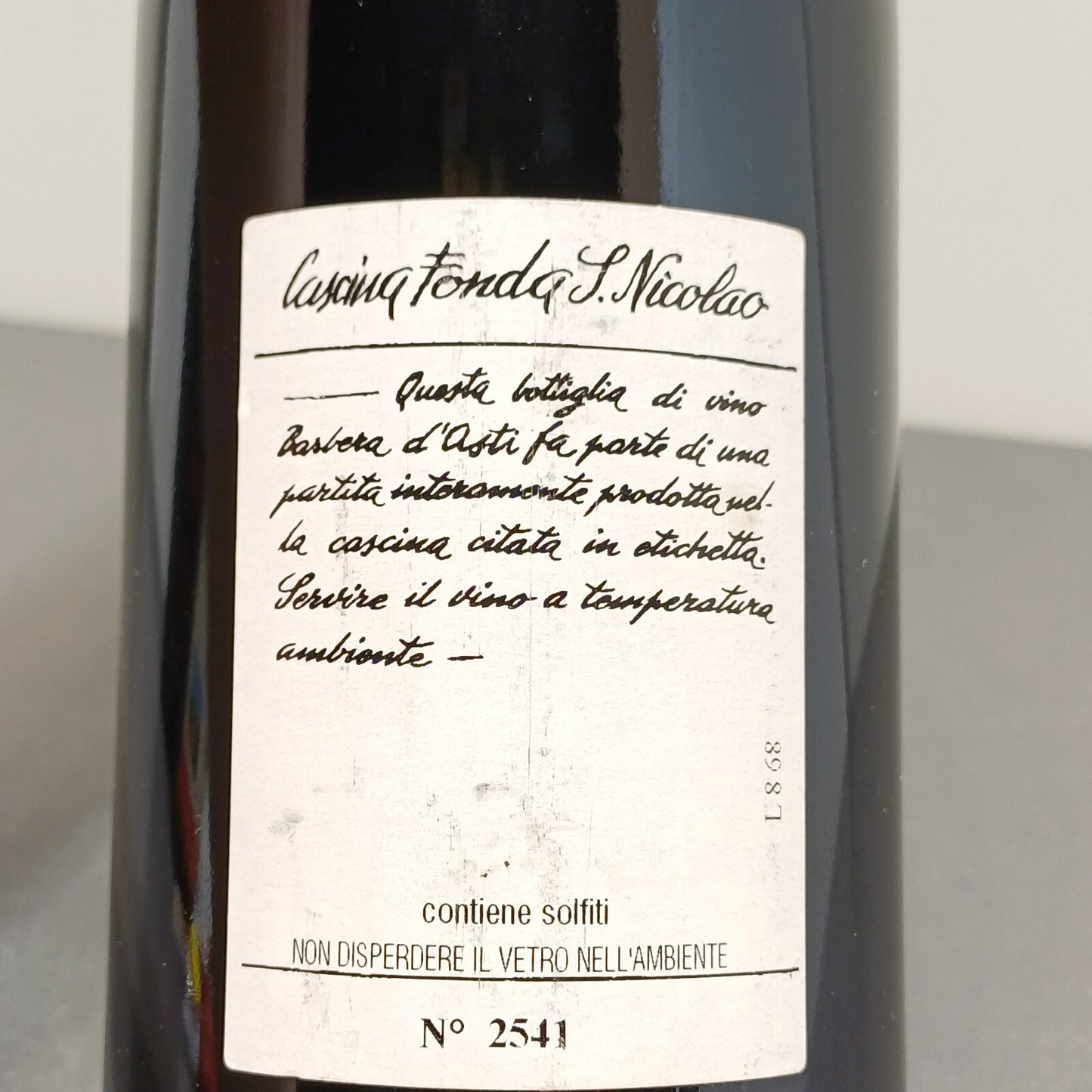 Barbera Guasti Clemente 2004 Fonda S.Nicolao Nizza Monferrato bott. 75 cl 13.5 %