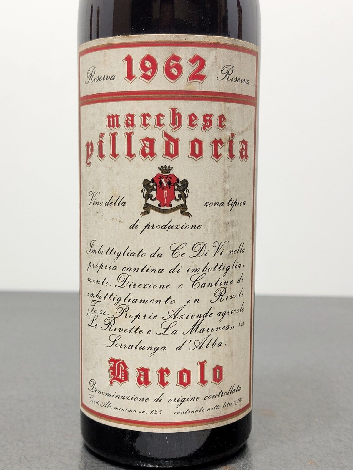 Barolo Villadoria 1962 Riserva Serralunga D'Alba bott72 cl 13,5%
