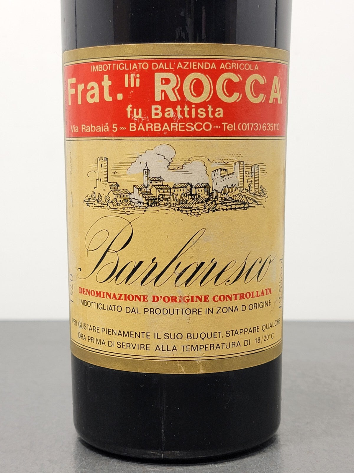 Barbaresco Fratelli Rocca Fu Battista 1984 bott. 75 cl 13.5%