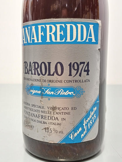 Barolo Fontanafredda Riserva Speciale 1974 Vigna San Pietro bott.75 cl 13.5%