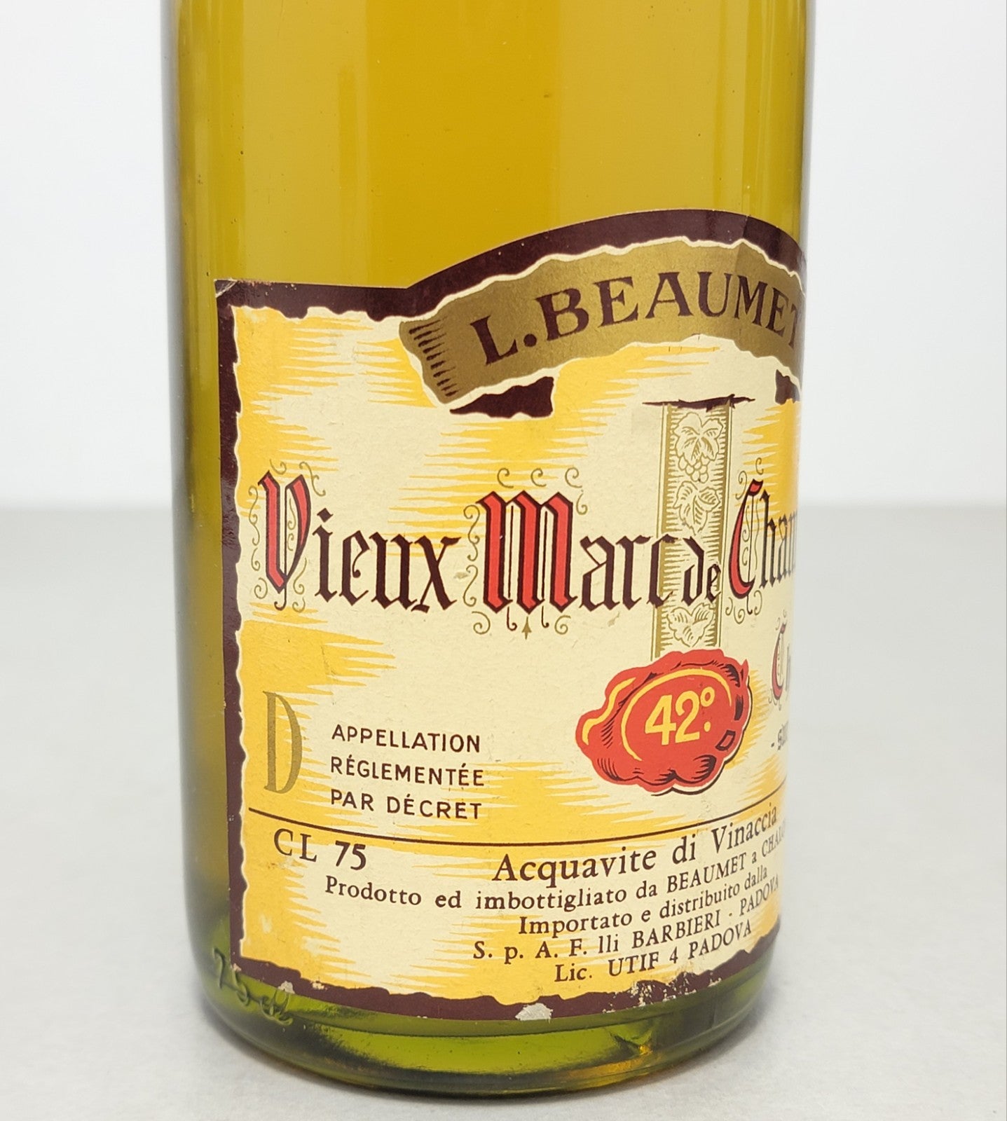 Grappa L.Beaumet 1960s Vieux Marc De Champagne bott. 75 cl 42%