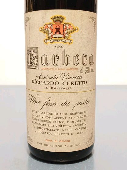 Barbera 1969 D'alba Riccardo Ceretto bott. 72 cl