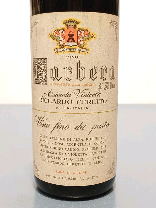 Barbera 1969 D'alba Riccardo Ceretto bott. 72 cl