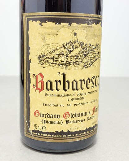 Barolo Giovanni Giordano 1980 Cuneo bott. 75 cl 13,5%