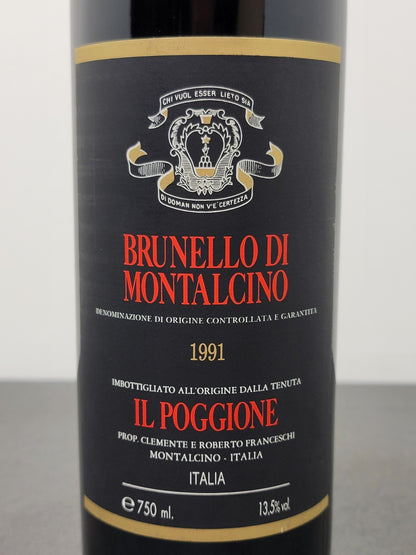 Brunello Di Montalcino IL Poggione 1991 bott.75 cl 13.5%