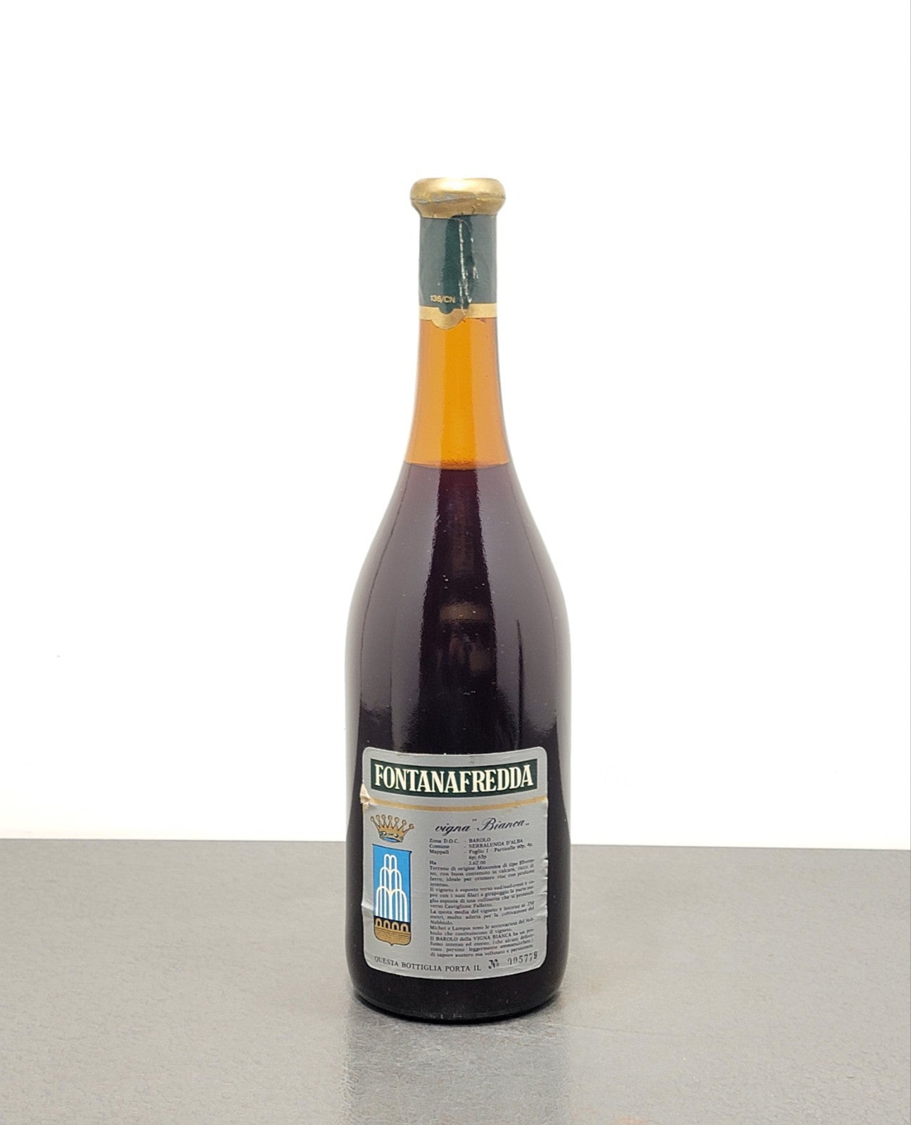 Barolo Fontanafredda Riserva Speciale 1974 Vigna Bianca bott.75 cl 13.5%