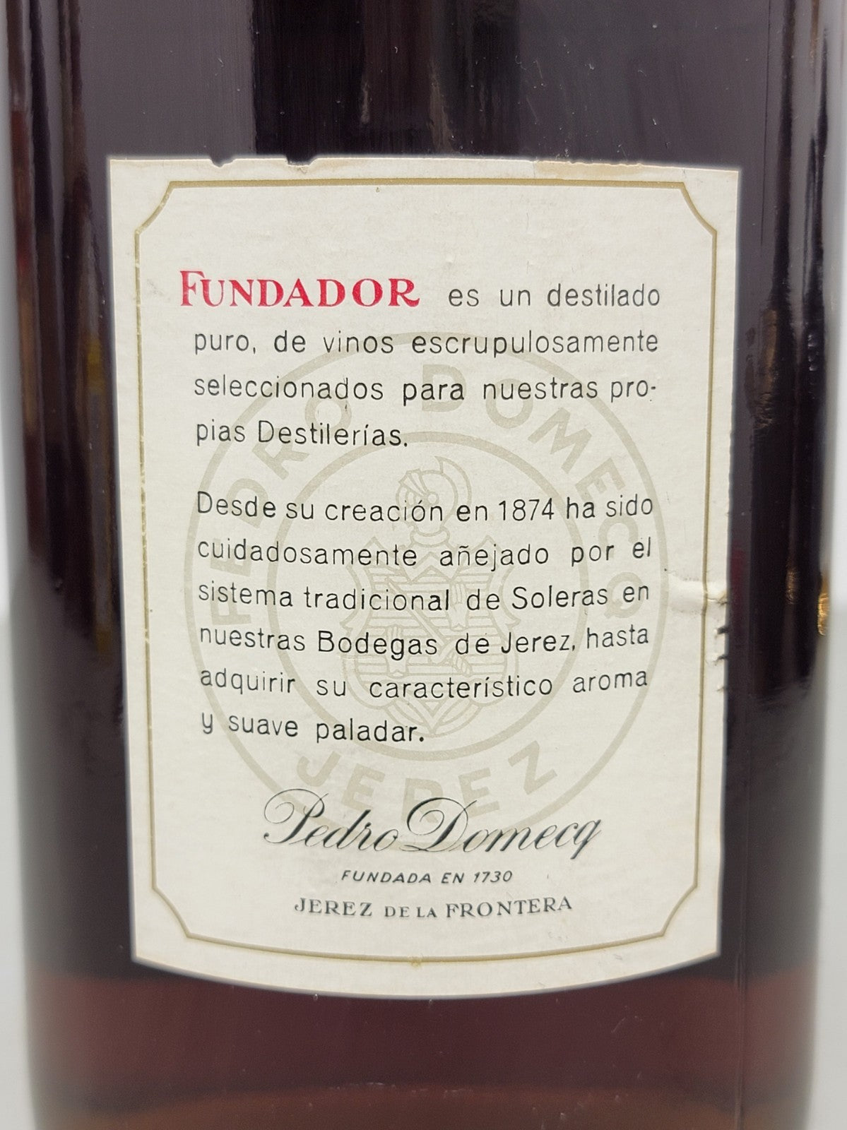 Brandy Fundador Magnum 1960s Pedro Domecq 1,5 litri 40%