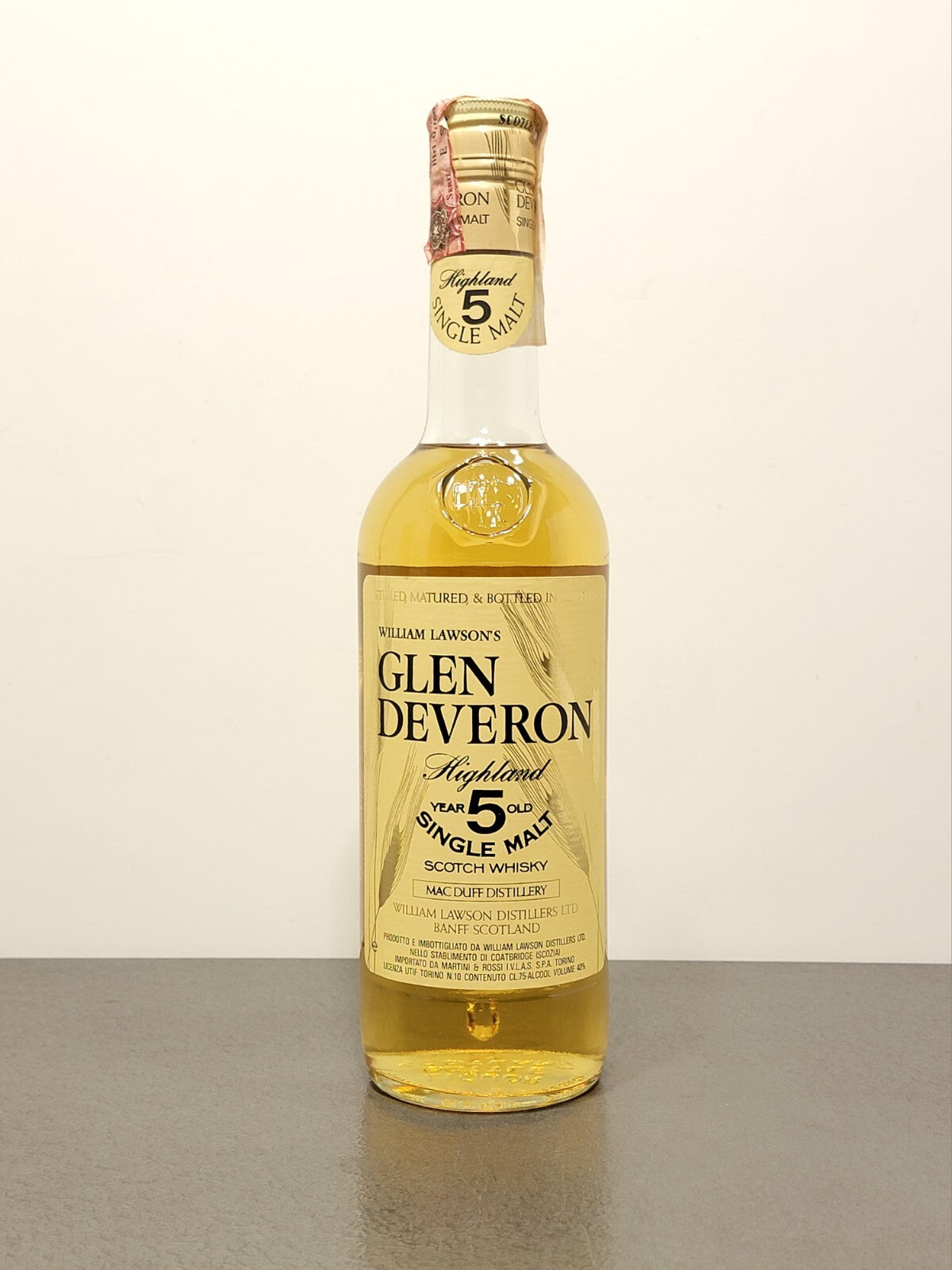Whisky Glen Deveron 1980s 5years Highland Single Malt William Lawson's 75 cl 40%