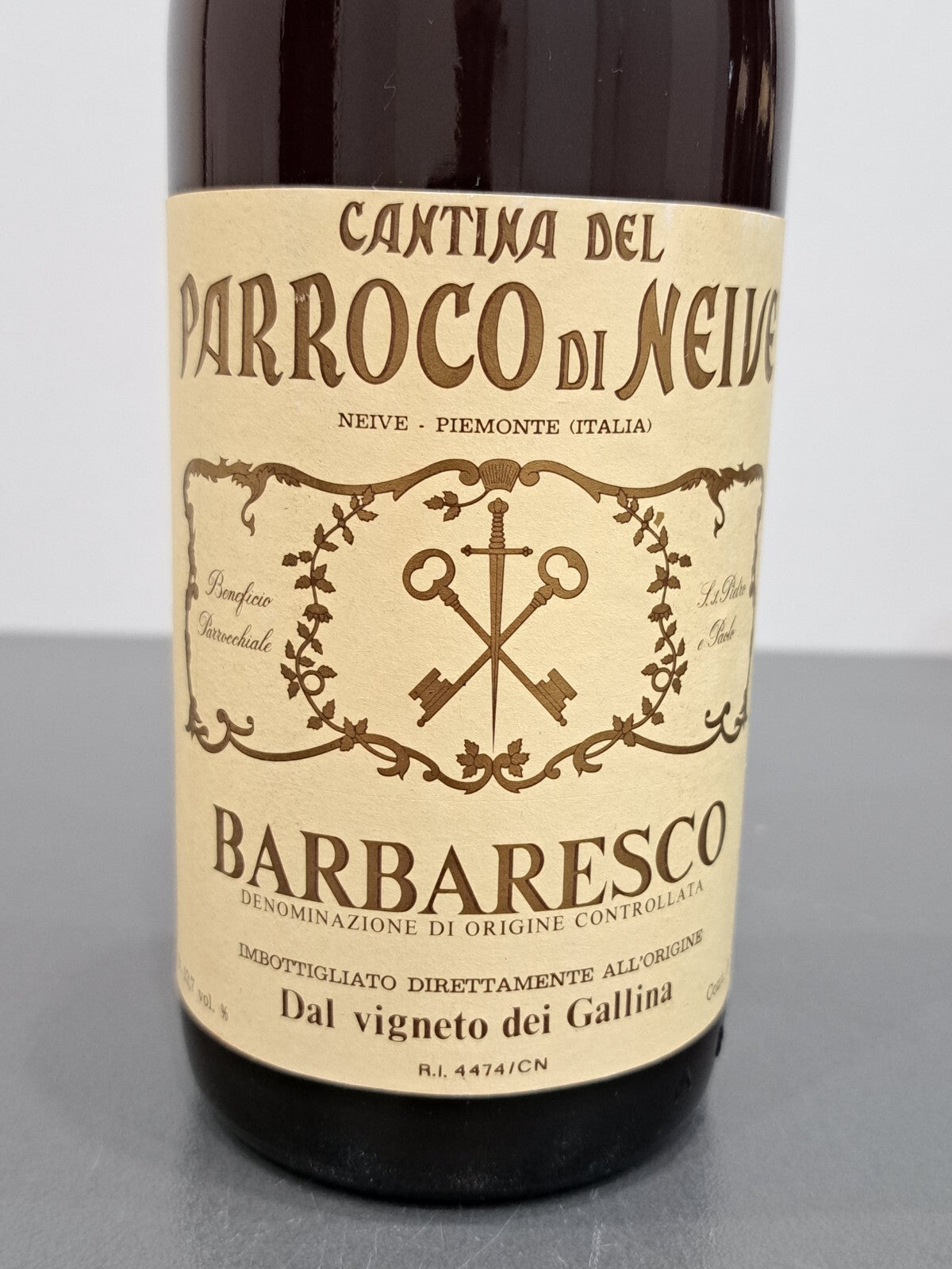 Barbaresco Parroco di Neive 1974 Vigneto dei Gallina bott. 75 cl 13.7%