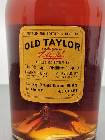 Whisky Old Taylor 1973 Kentucky Straight Bourbon Whisky 86 Proof bott.75 cl 43%