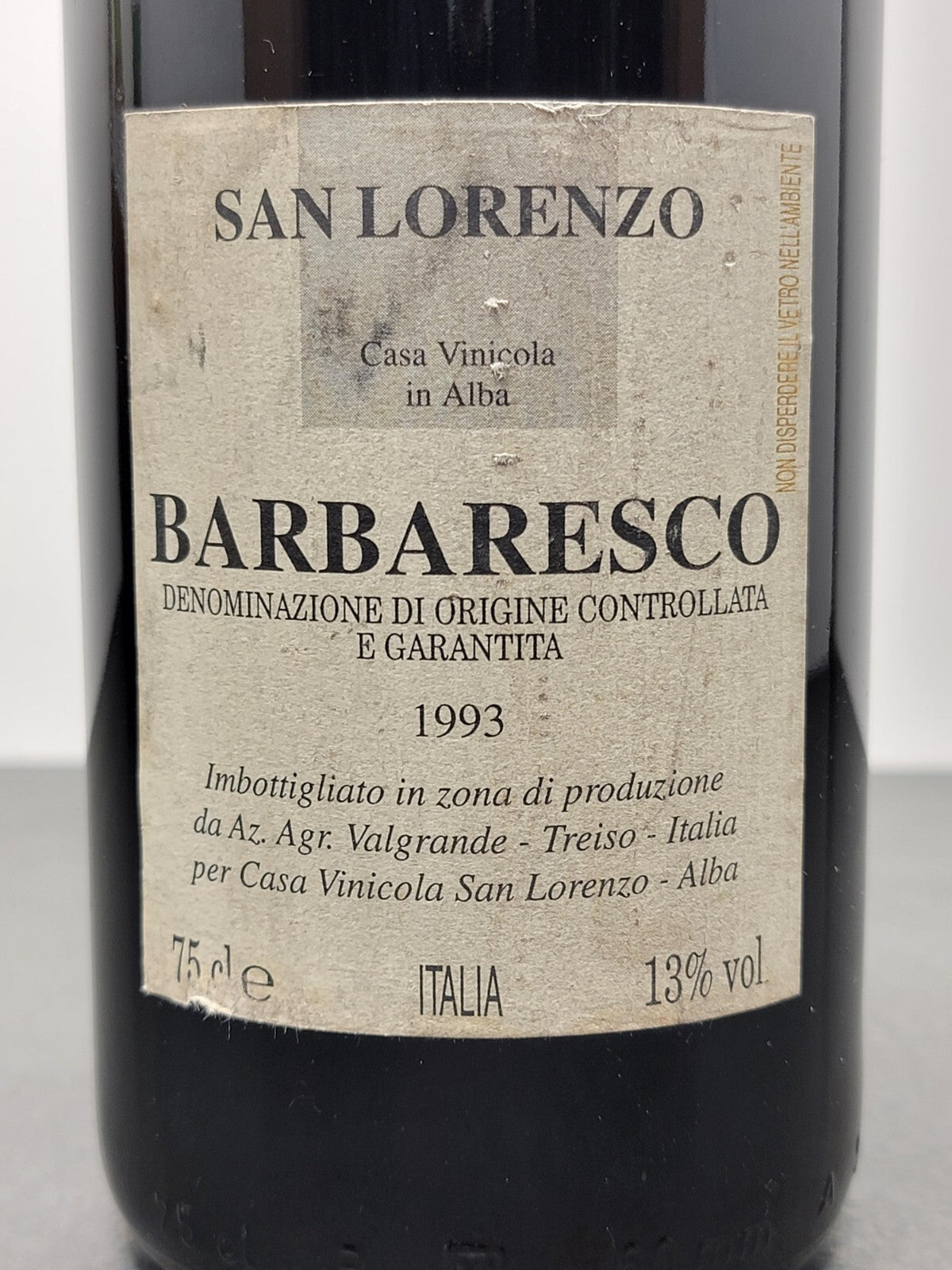 Barbaresco San Lorenzo 1993 Alba bott.75 cl 13%