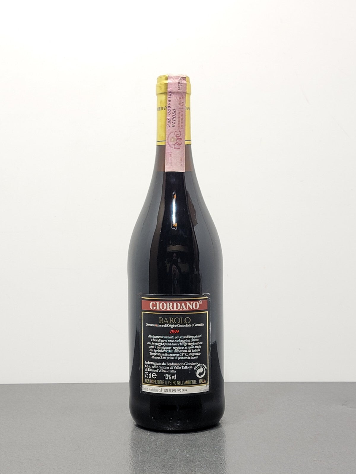 Barolo Giordano 1994 bott.75 cl 13%