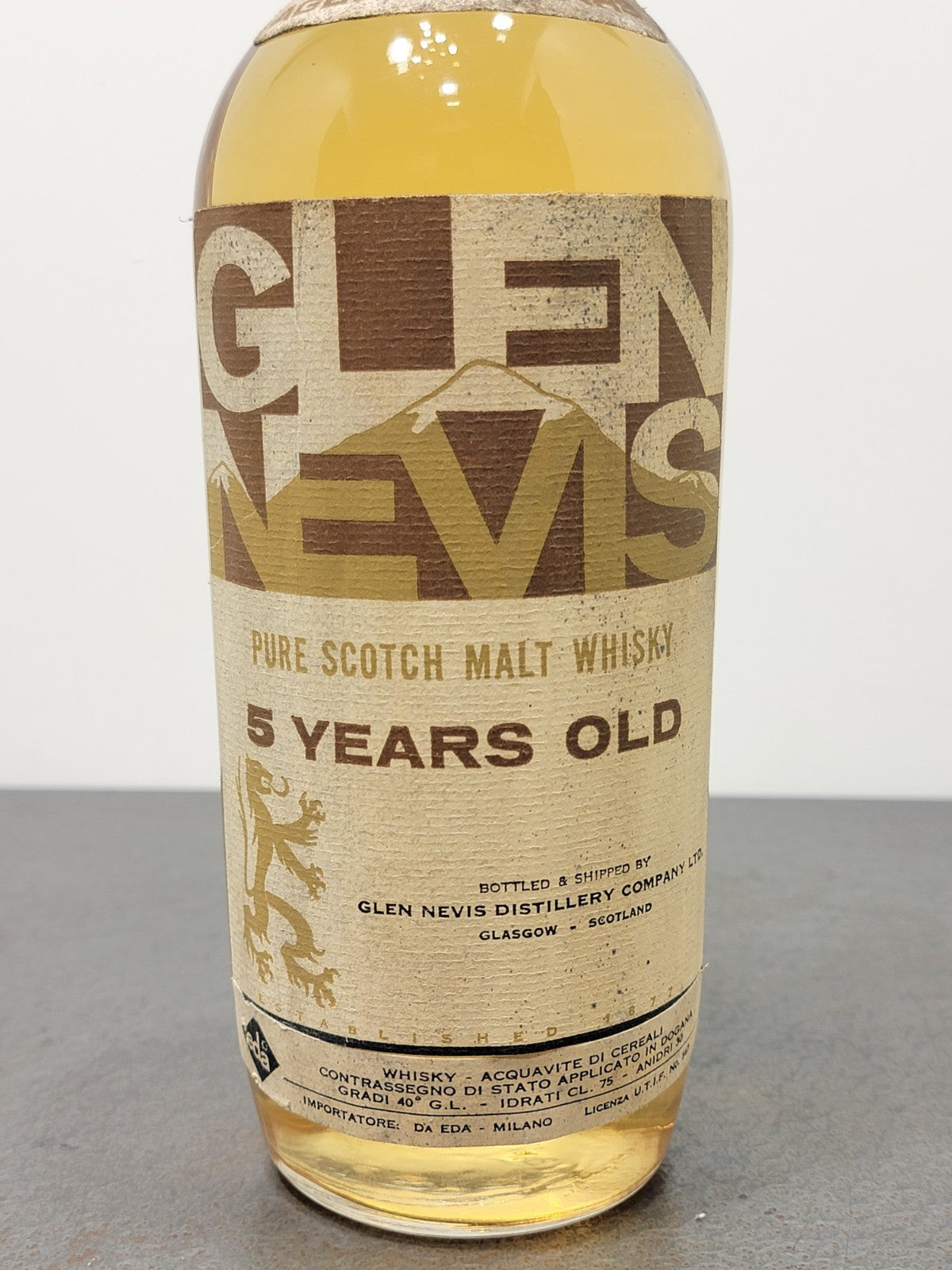 Whisky Glen Nevis 5 years old Pure Malt Scotch Whisky ‘60 bott.75 cl 40%