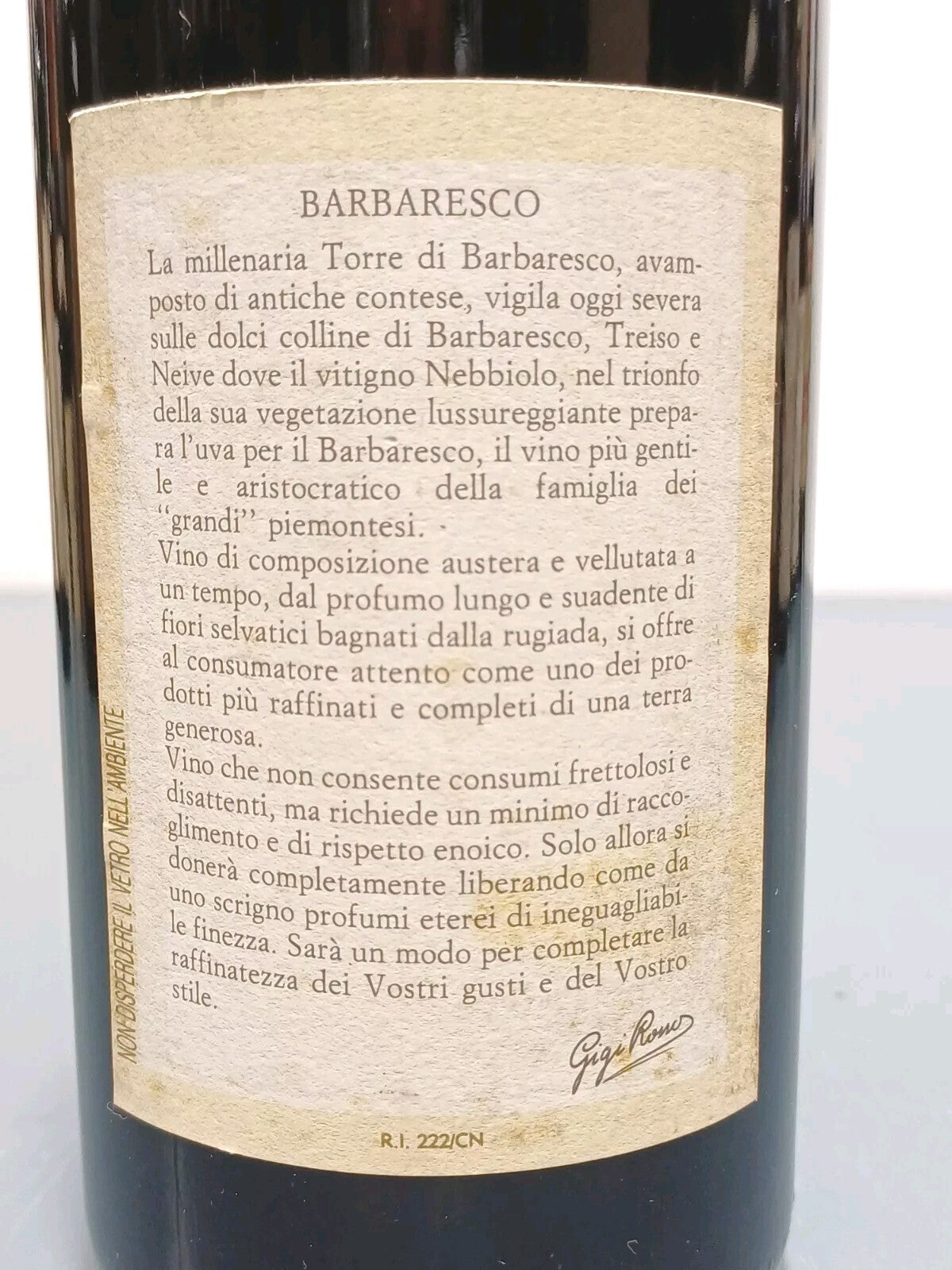Barbaresco 1992 Gigi Rosso Vigneto Viglino bott..0.75 cl