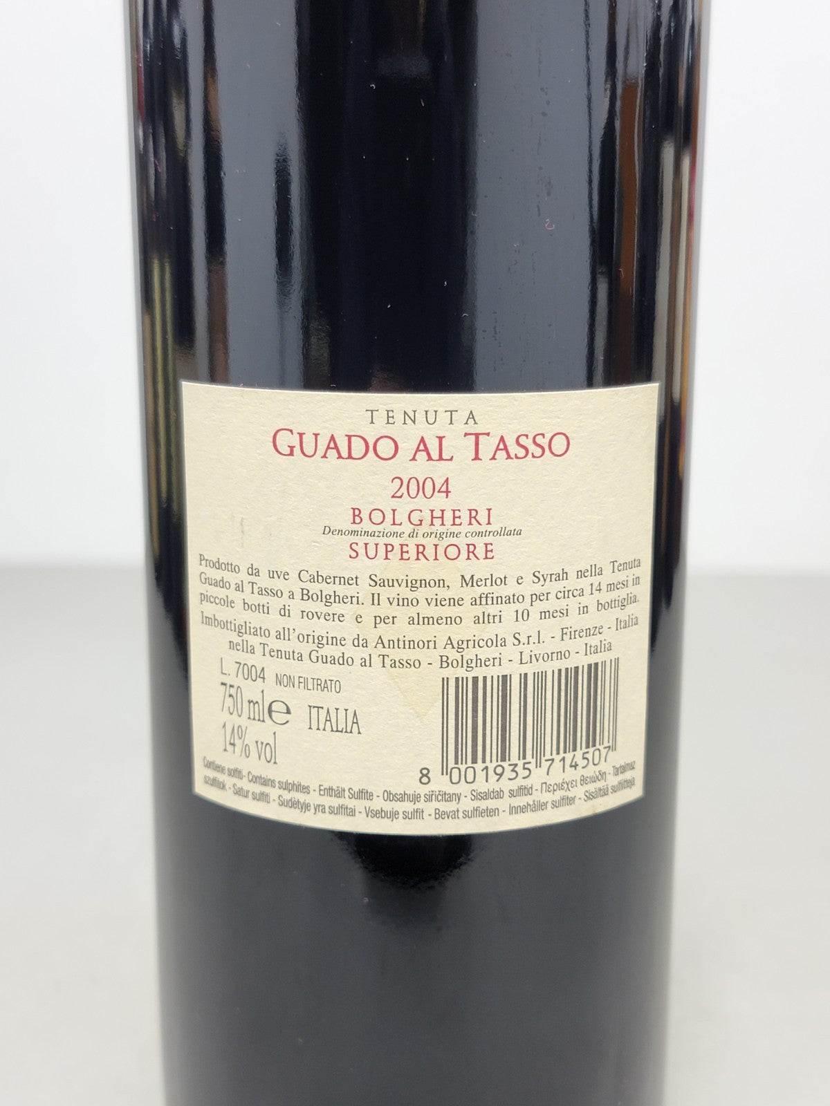 Guado al Tasso 2004 Tenuta Antinori Bolgheri Superiore bott. 75 cl 14%