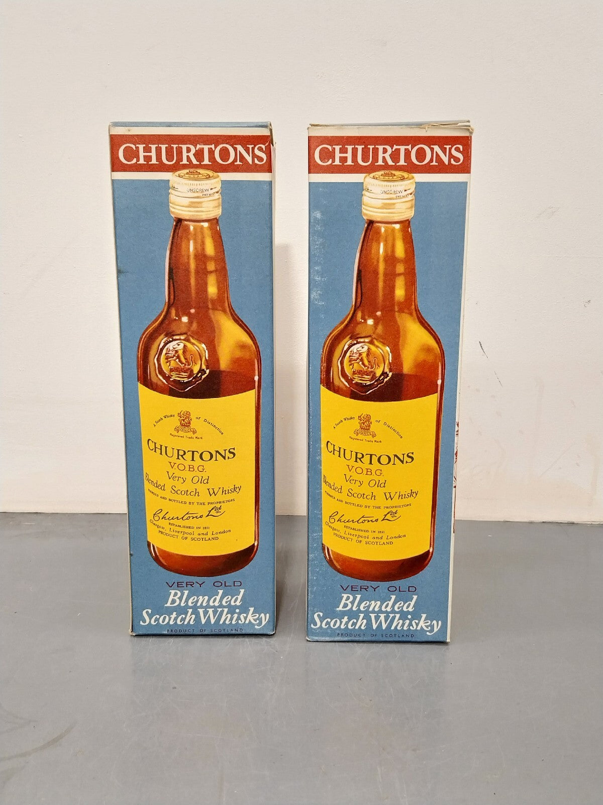 Churton's V.O.B.G Very Old Blended Scotch Whisky Anni 60 bott..75 cl 43%