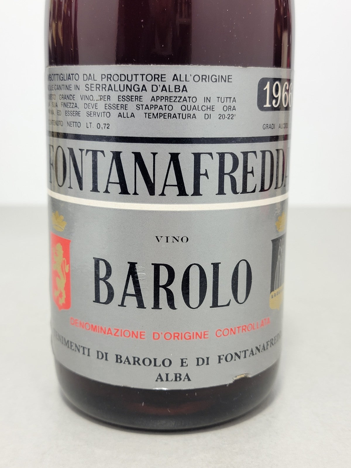 Barolo Fontanafredda 1966 Serralunga D'Alba bott.72 cl 13%