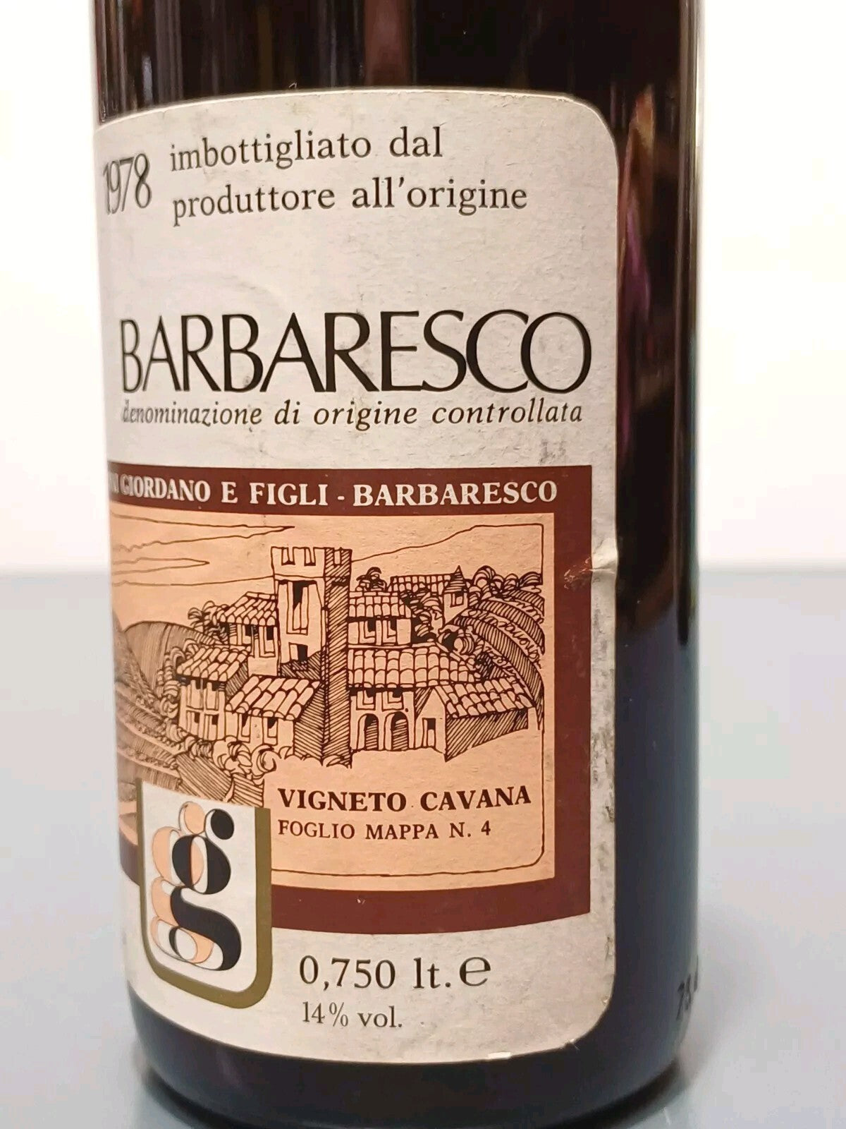 Barbaresco Giovanni Giordano 1978 Vigneto Cavana bott. 75cl