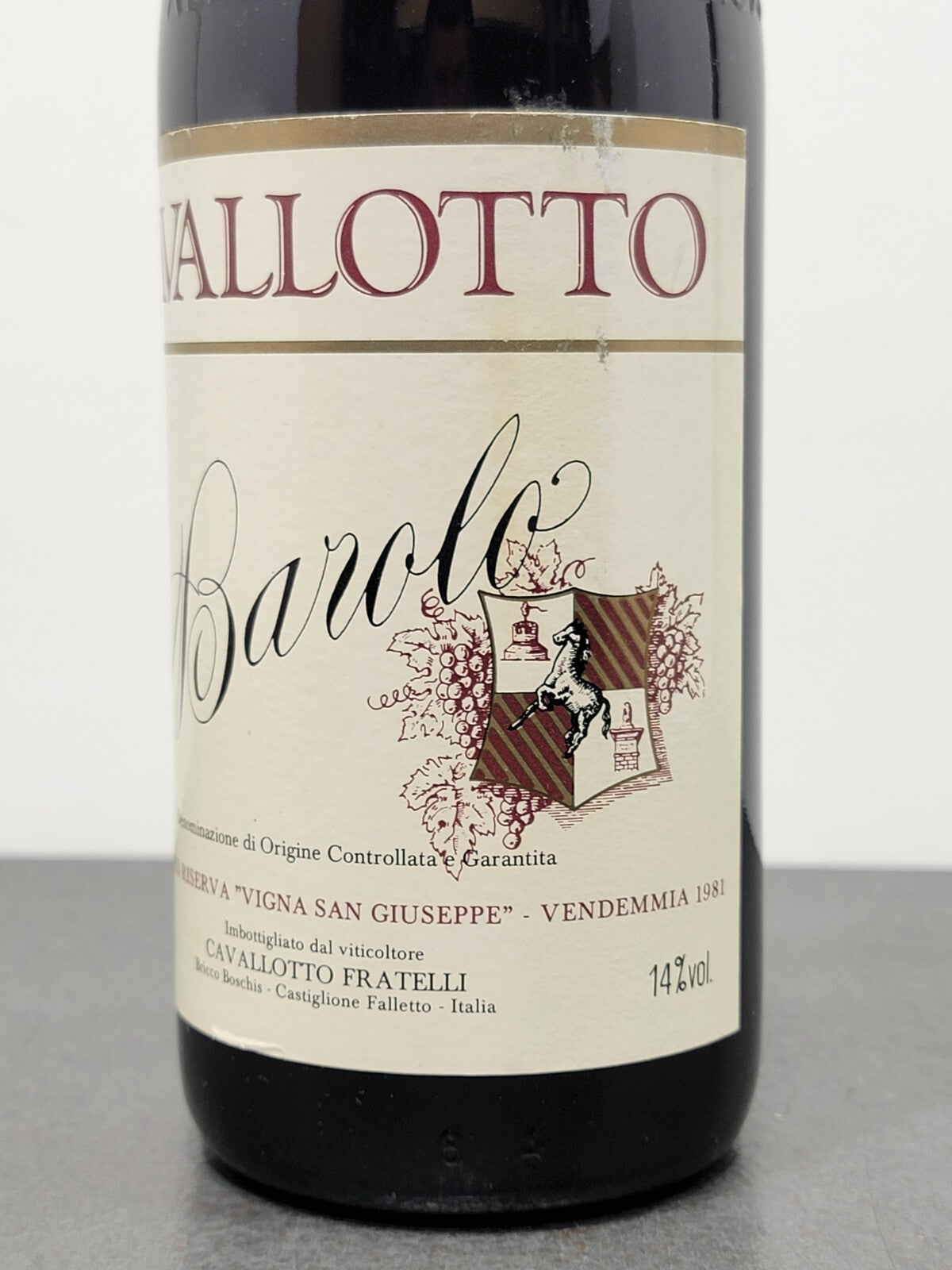 Barolo Cavallotto Bricco Boschis 1981 Riserva Vigna San Giuseppe bott.75 cl 14%