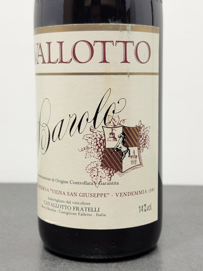 Barolo Cavallotto Bricco Boschis 1981 Riserva Vigna San Giuseppe bott.75 cl 14%