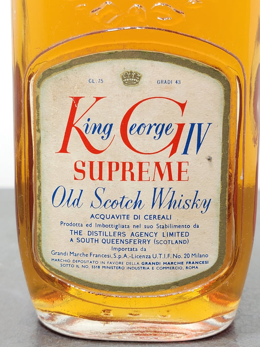 Whisky King George IV Supreme Old Scotch Whisky 1960s bott. 75 cl 43s